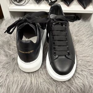 Alexander McQueen Black Leather Sneakers